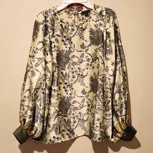 ❤️ ANN TAYLOR FACTORY SATIN PUFF SLEEVE TOP / BLOUSE, SMALL